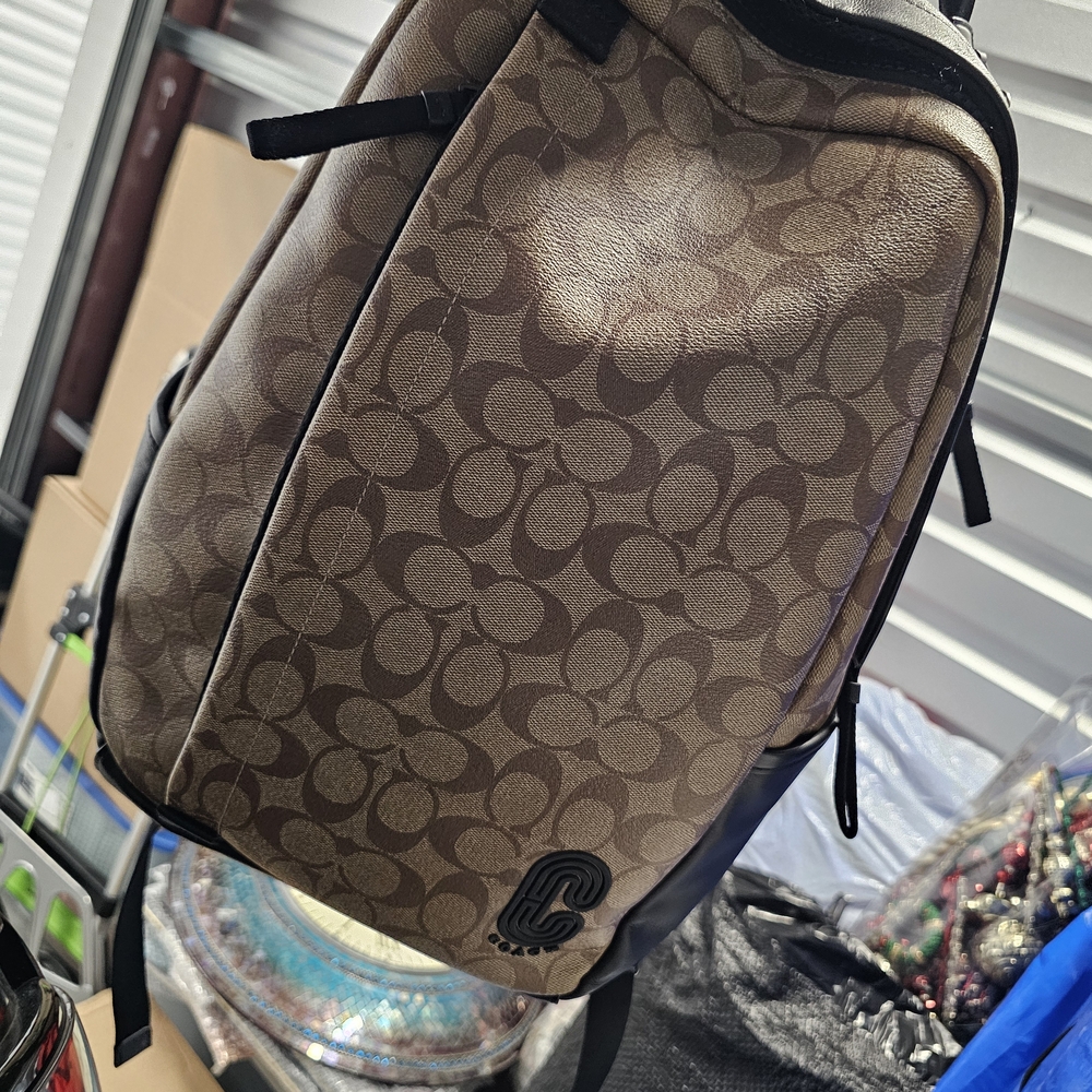 Coach Signature Brown and Black Backpack